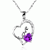 Stylish heart shaped 925 Sterling Silver Pendant with cz