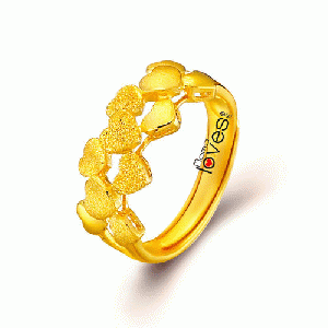 unique style yellow  gold Finger Ring with SW Elements Studded