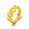 unique style yellow  gold Finger Ring with SW Elements Studded